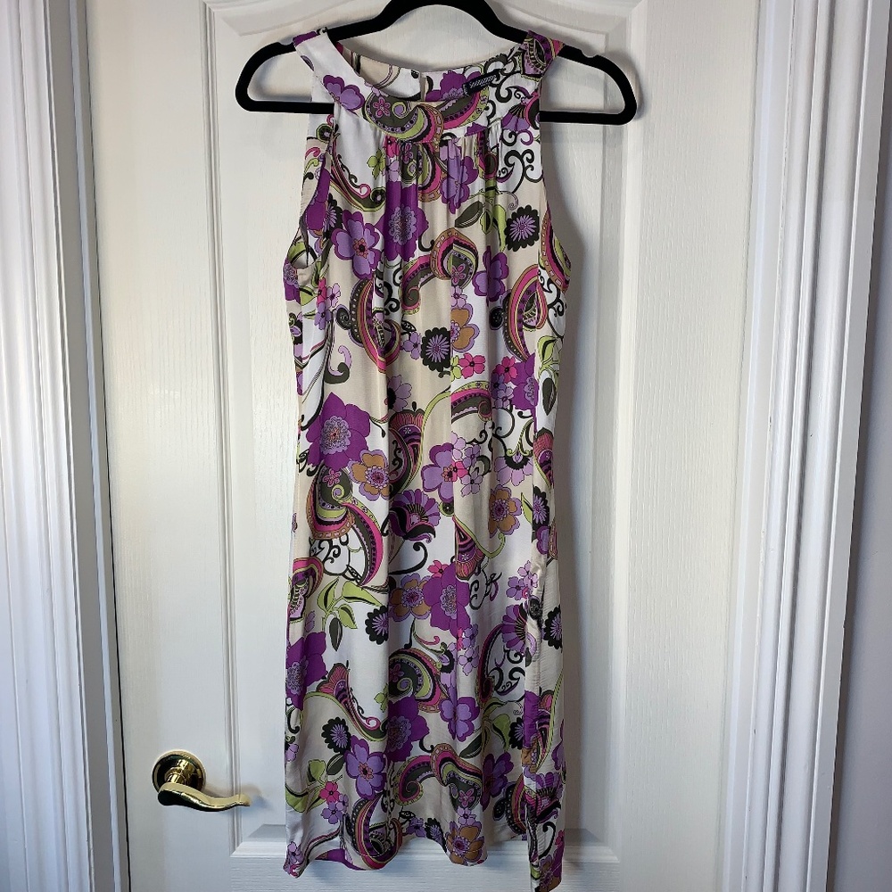 Vintage Sinéquanone Paris Paisley Dress 60s 70s Inspired Mod Floral Viscose EU 4